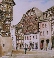 Marktstrasse Höxter 1, Architektur, Aquarell